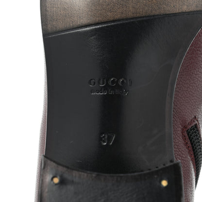 Gucci Goatskin Kitten Chain Horsebit Ankle Boots 37 Bordeaux 7 of 18