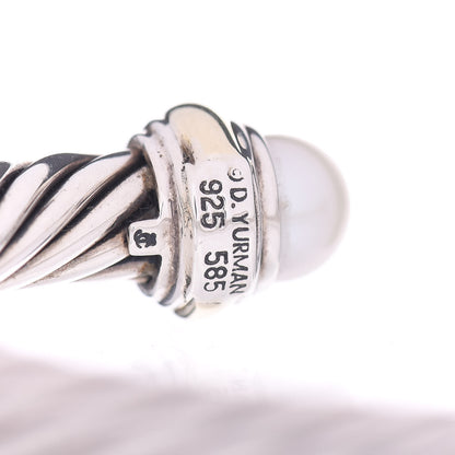 David Yurman Sterling Silver 14K Yellow Gold Pearl 7mm Cable Classics Bracelet 4 of 4