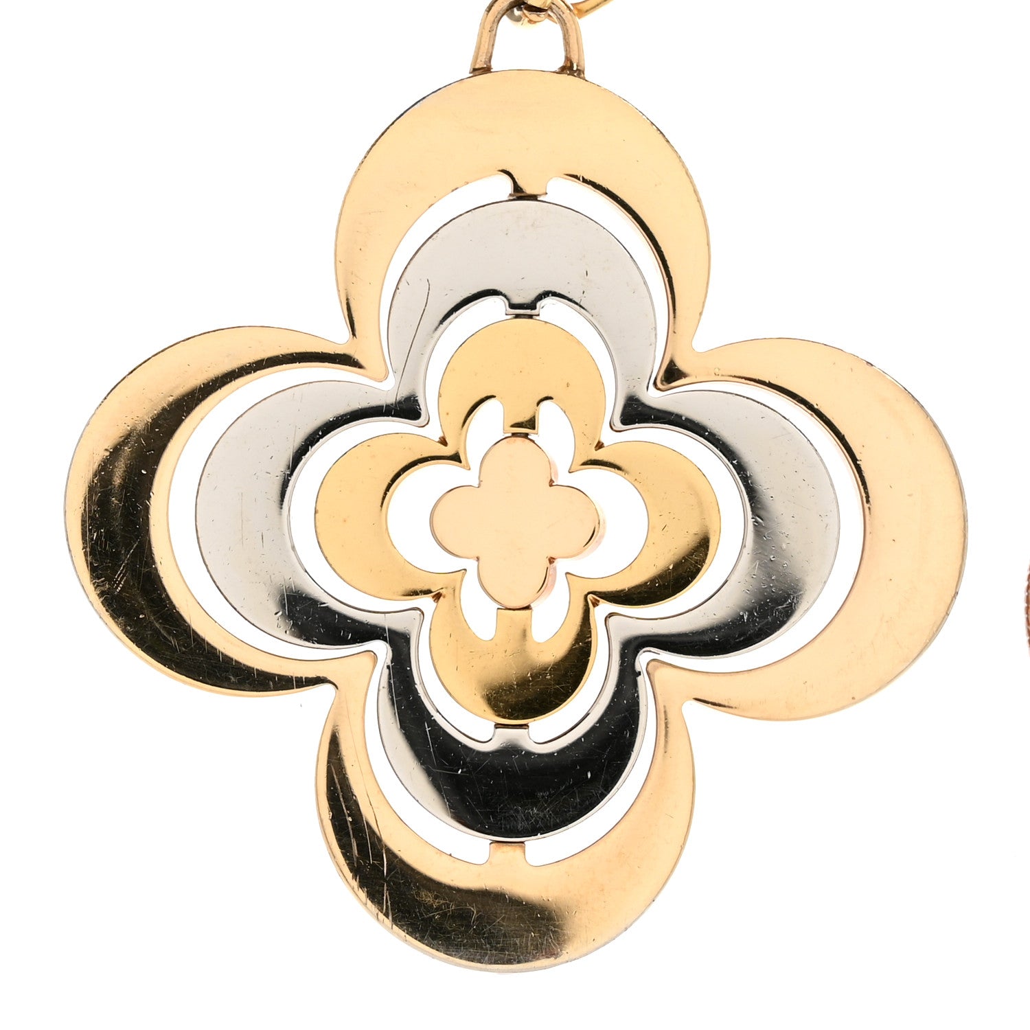 Louis Vuitton Metal Fleur Bag Charm Key Holder Gold 1856606