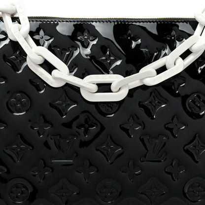 Louis Vuitton Patent Embossed Monogram Lambskin Coussin MM Black Red 9 of 11