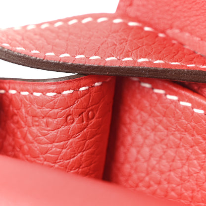 Hermes Taurillon Clemence Halzan 31 GM Rouge Casaque Vermillion 7 of 10