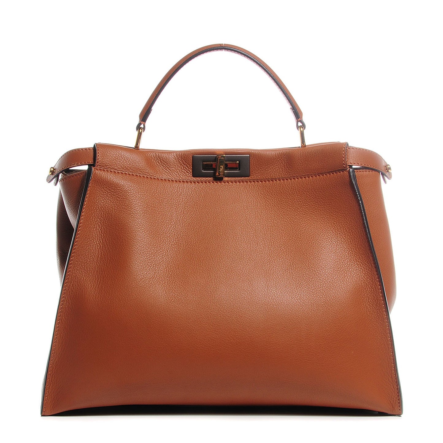 Vitello Dolce Large Peekaboo Iconic Satchel Corteccia