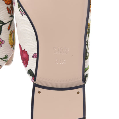 Gucci Canvas Flora Womens Princetown Slippers 39.5 White Multicolor 8 of 9
