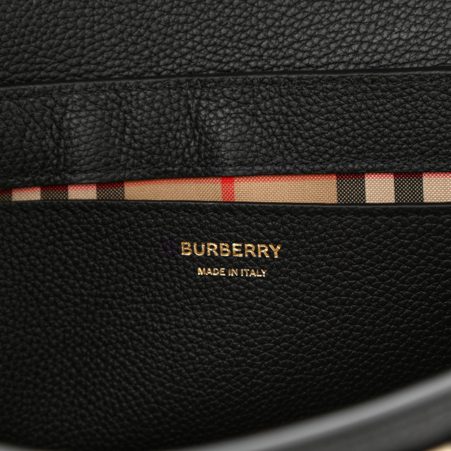 Burberry Grainy Calfskin Vintage Check Note Crossbody Bag Black 6 of 8