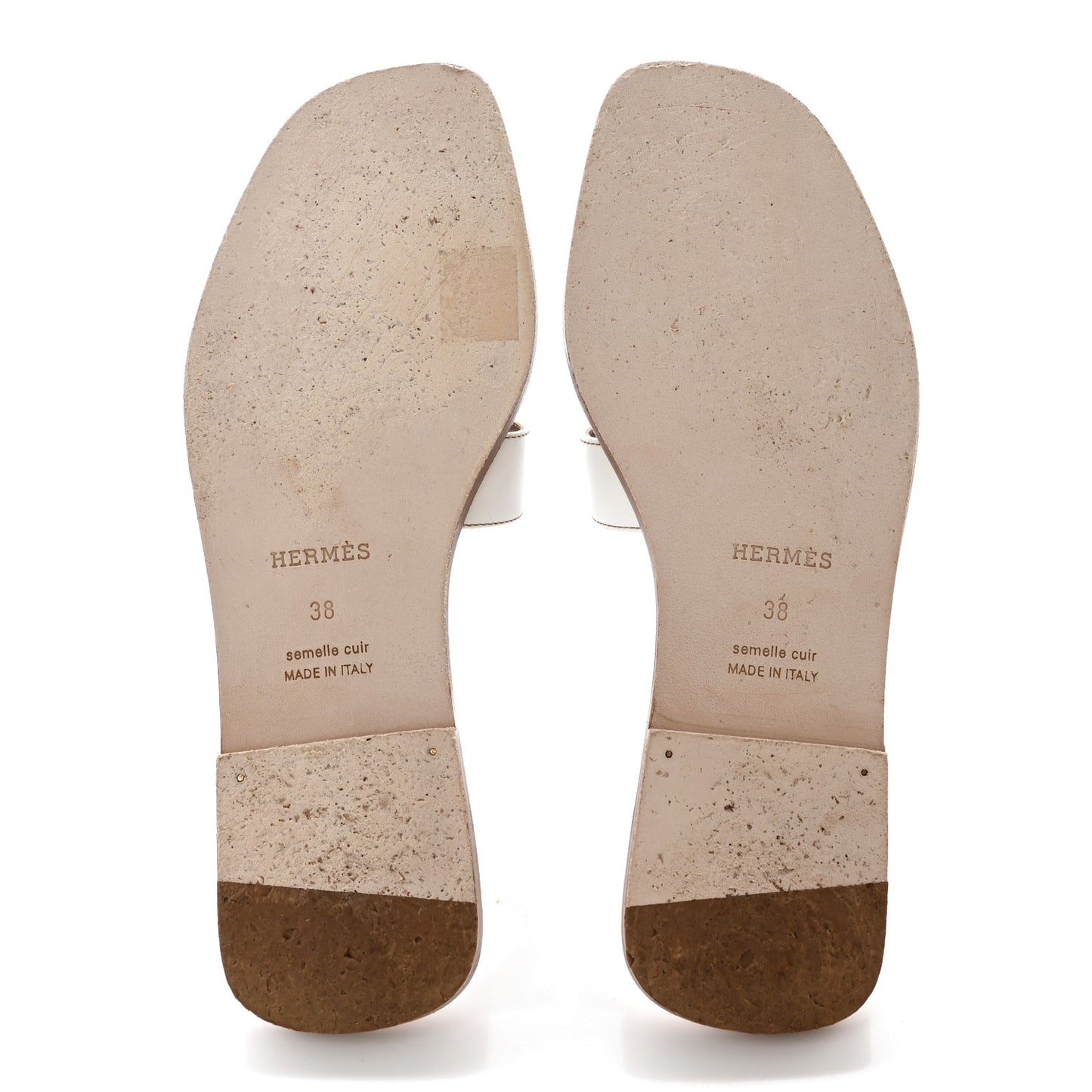 Box Calfskin Oran Sandals 38 White
