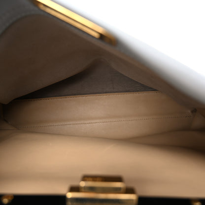 Fendi Vitello Seta Shiny Nappa Medium Peekaboo Iconic Satchel Ardesia Amido 5 of 11