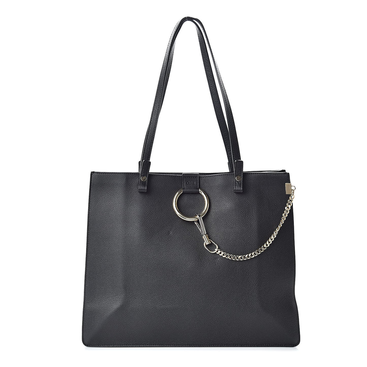 Grained Calfskin Suede Medium Faye Tote Black