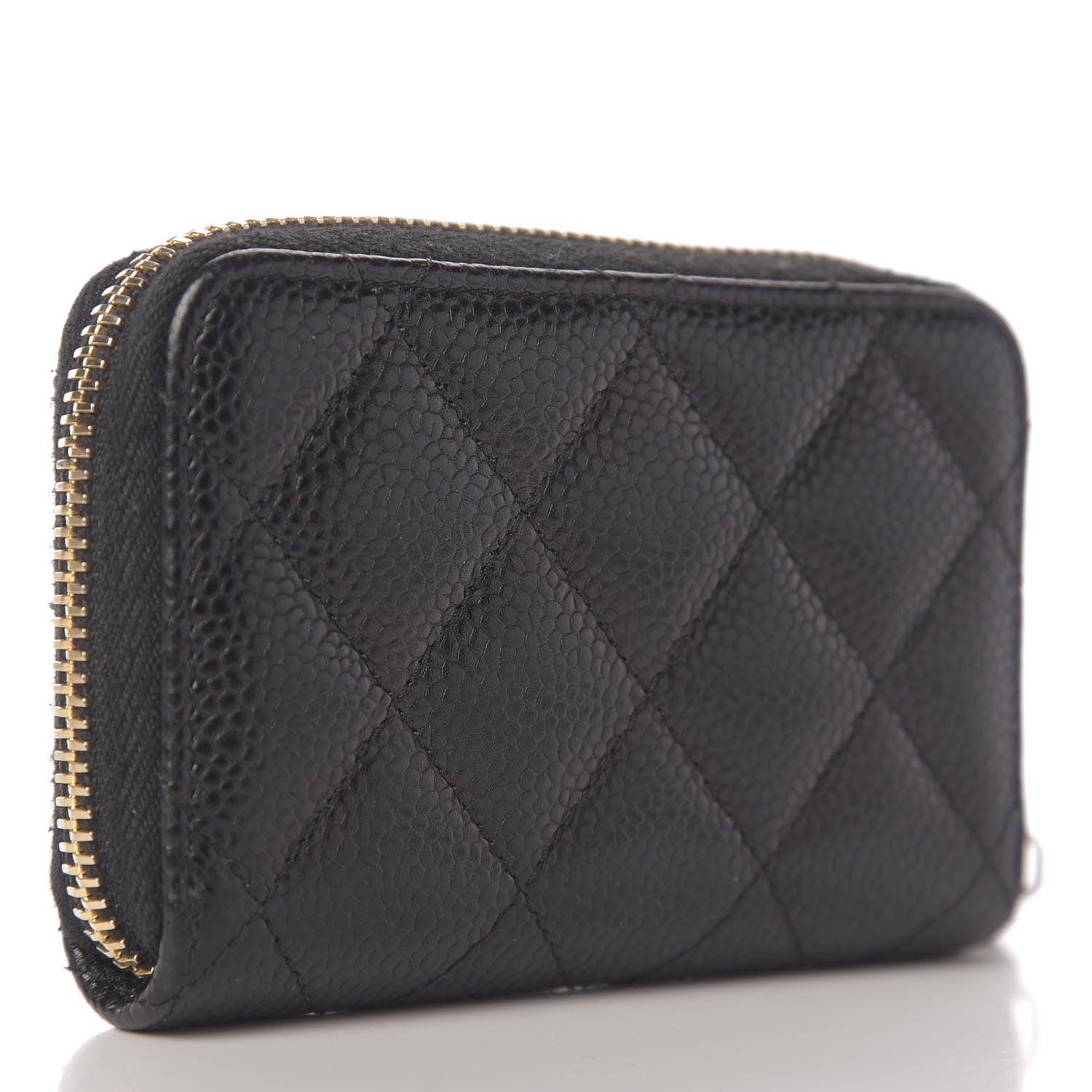 Chanel Caviar Quilted Zip Coin Purse Black 3 of 7