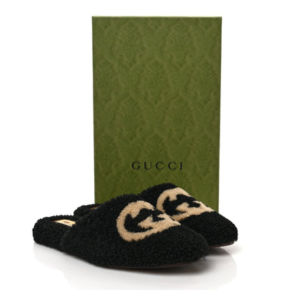 Gucci Shearling Interlocking G Womens Eileen Slippers 38.5 Black Butterscotch 8 of 8