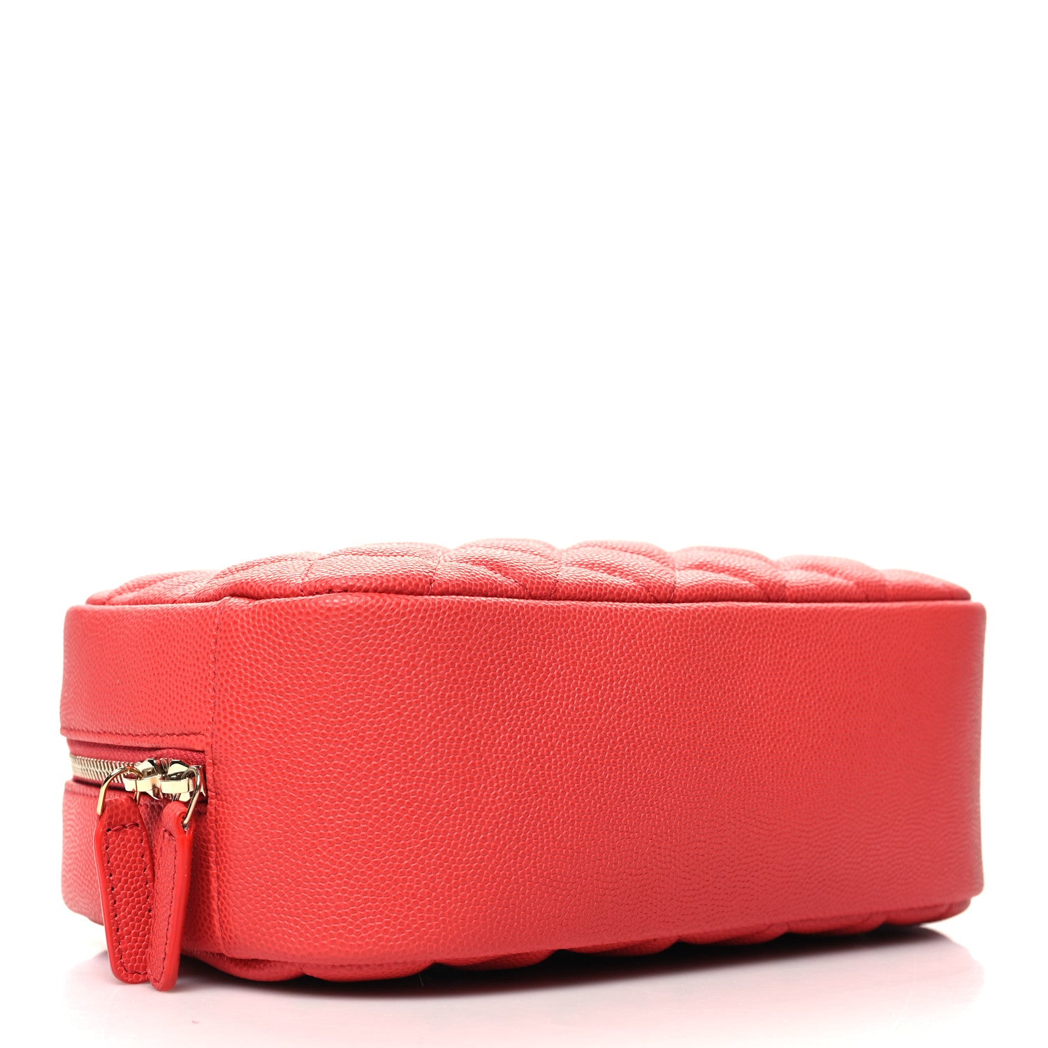 Chanel Caviar Quilted Medium Curvy Pouch Cosmetic Case Red 4 of 10