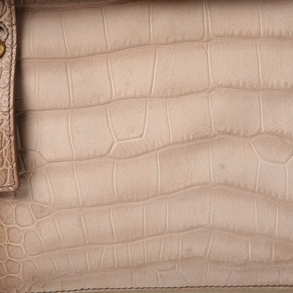 Saint Laurent Nubuck Croc Embossed Large Muse Two Beige 11 of 20