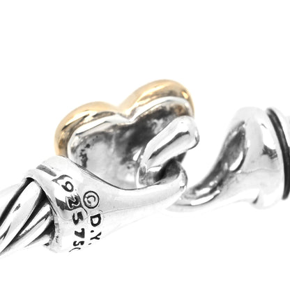 David Yurman Sterling Silver 18K Yellow Gold 3mm Cable Collectibles Heart Bracelet 4 of 4