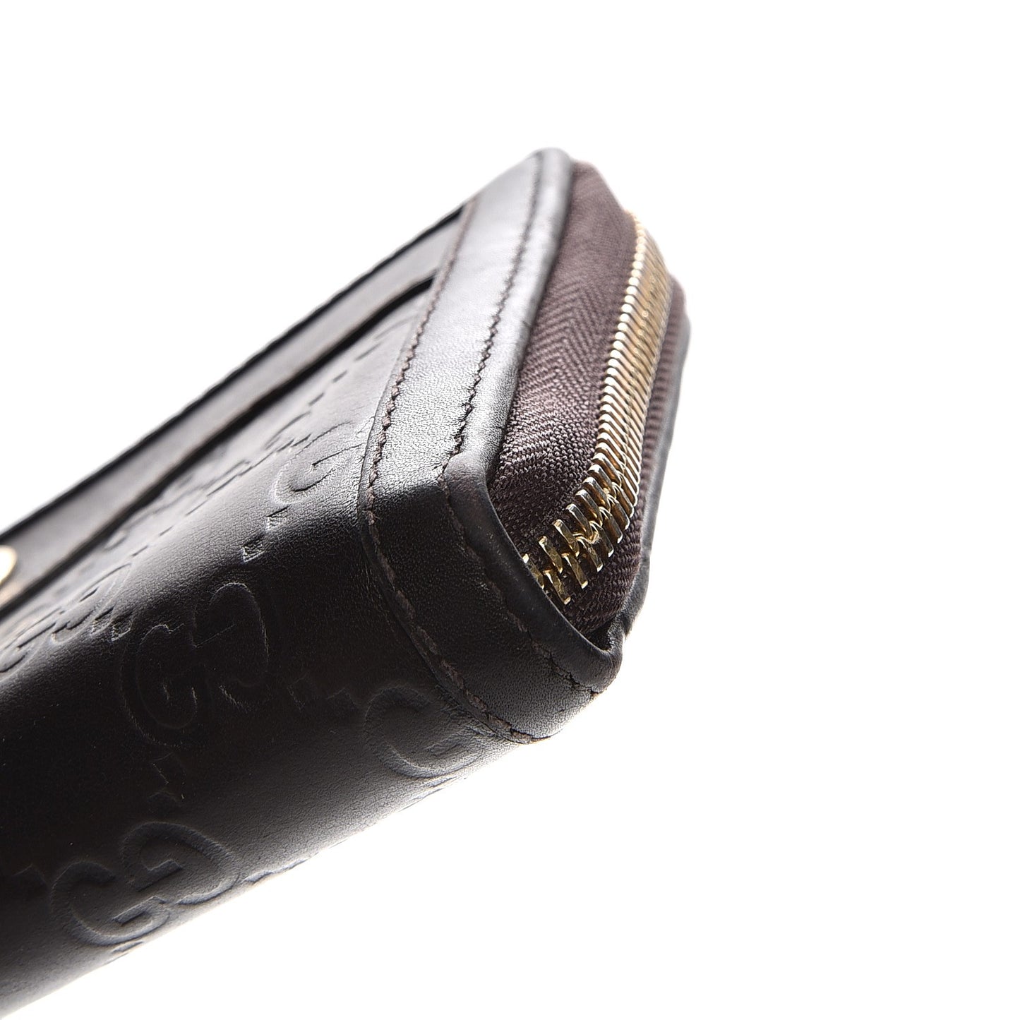 Guccissima Sukey Zip Around Wallet Dark Brown