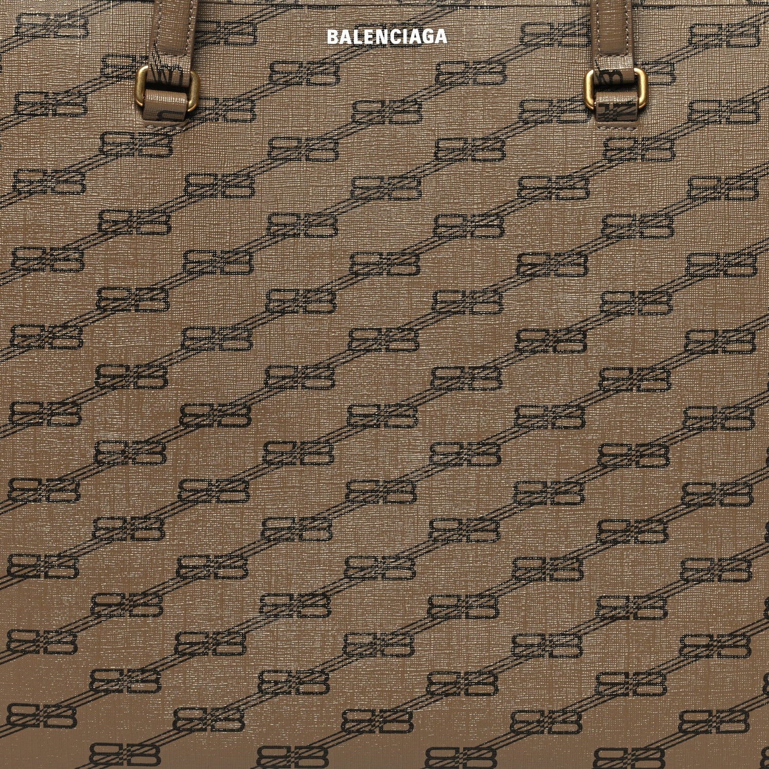 Balenciaga Coated Canvas BB Monogram Large Signature East West Shopper Bag Beige Brown 8 of 10