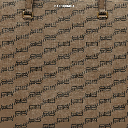 Balenciaga Coated Canvas BB Monogram Large Signature East West Shopper Bag Beige Brown 8 of 10