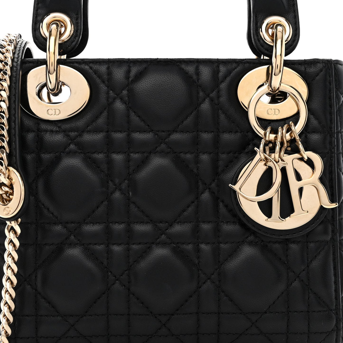 Lambskin Cannage Mini Lady Dior Black