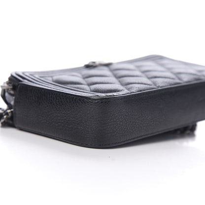 Chanel Caviar Quilted Small Boy Clutch With Chain Black 8 of 11