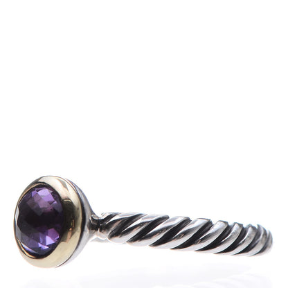 David Yurman Sterling Silver 18K Yellow Gold Amethyst Color Classics Ring 49.5 5 3 of 5