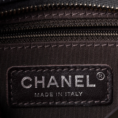 Chanel Metallic Aged Calfskin Chevron Quilted Small Gabrielle Hobo Dark Grey 6 of 11