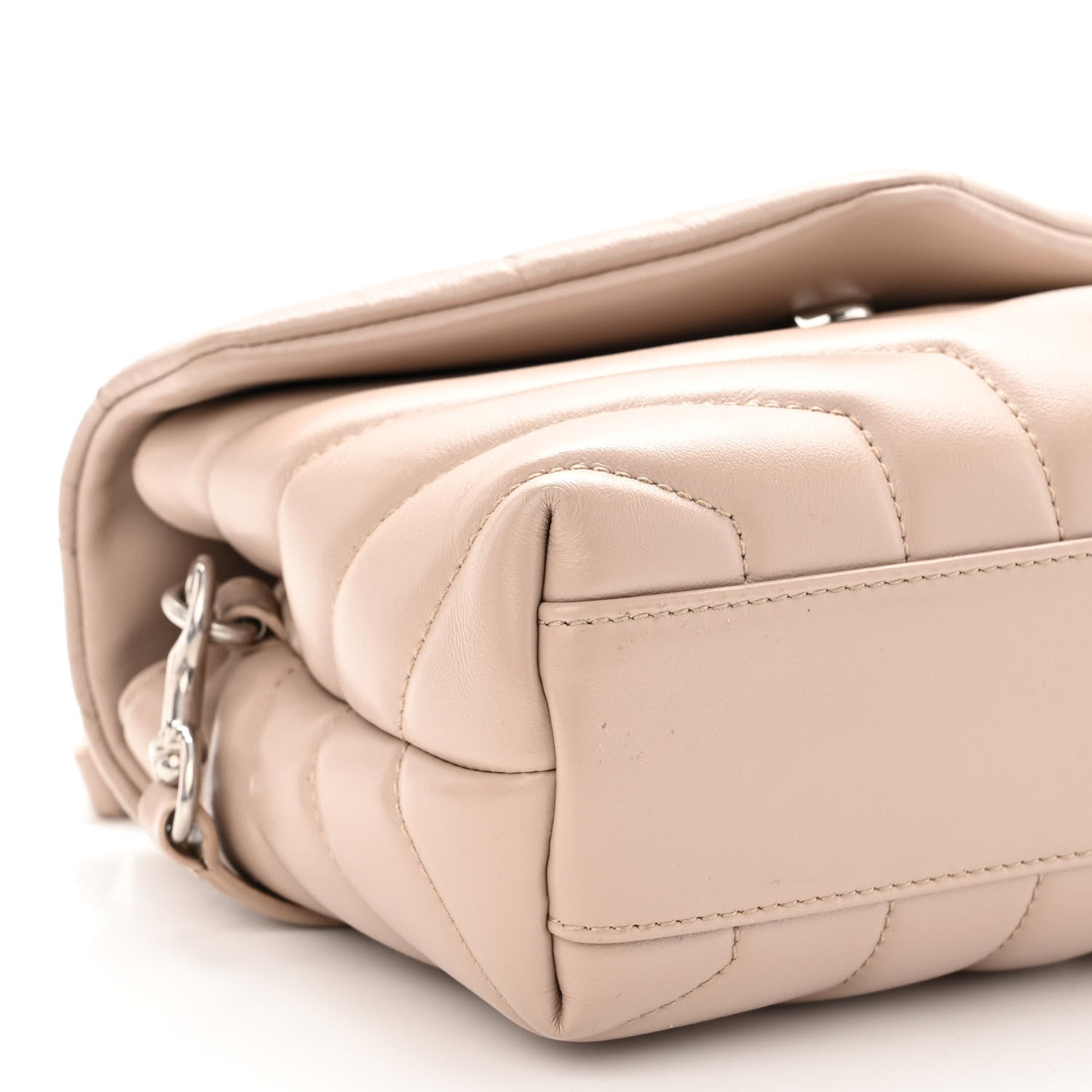 Saint Laurent Calfskin Y Quilted Monogram Toy Loulou Crossbody Bag Nude Powder 8 of 10
