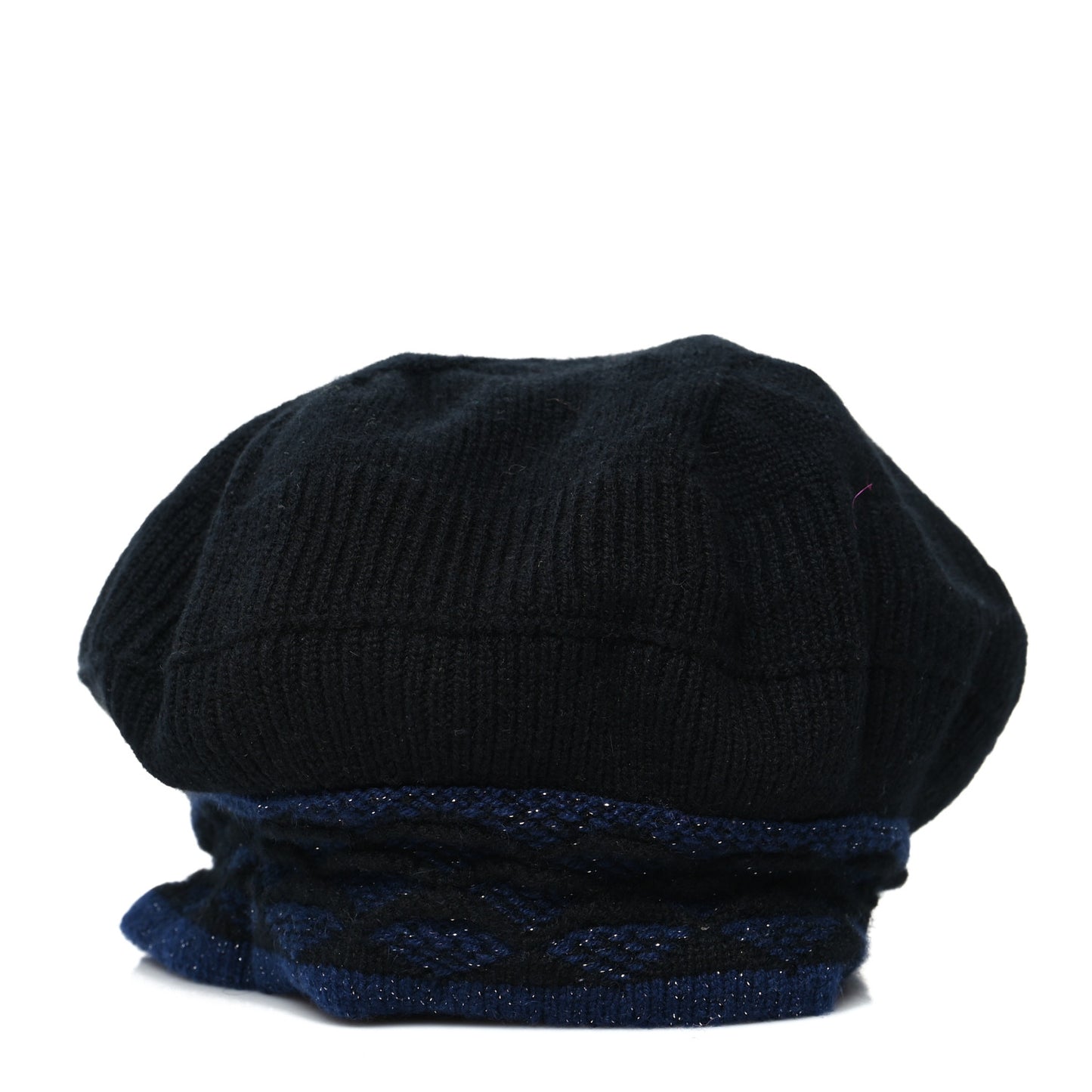 Cashmere Blend CC Beret Black Navy