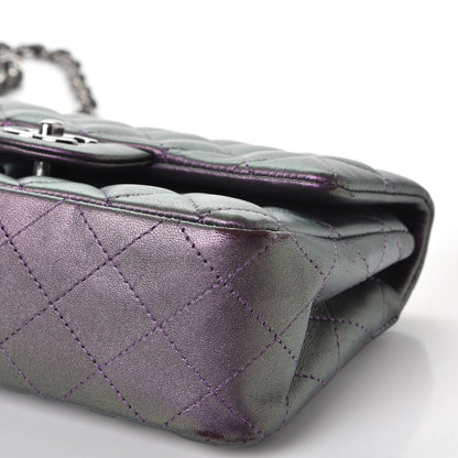 Chanel Metallic Lambskin Quilted Mini Rectangular Flap Purple 11 of 12