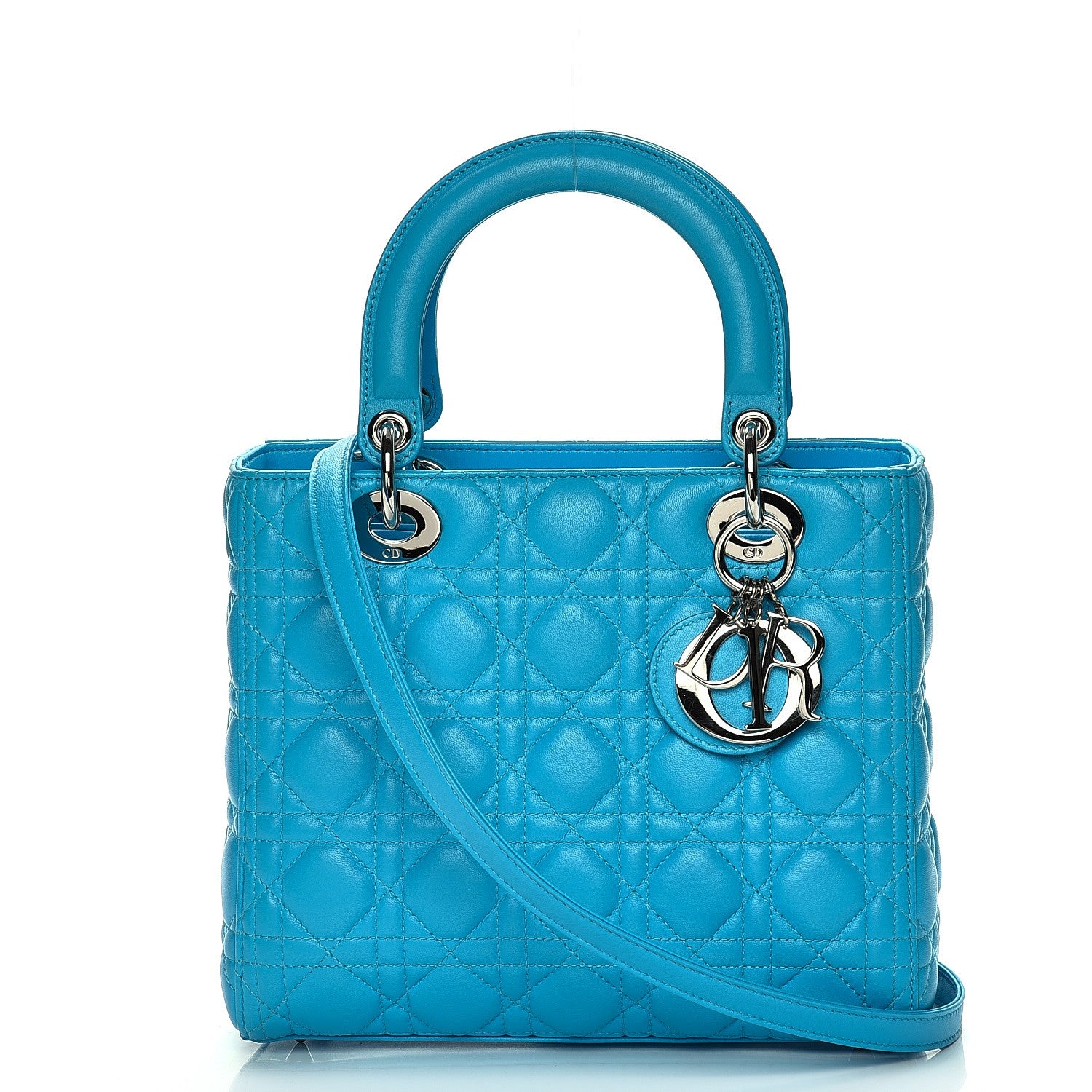 Christian Dior Lambskin Cannage Medium Lady Dior Blue 1 of 13
