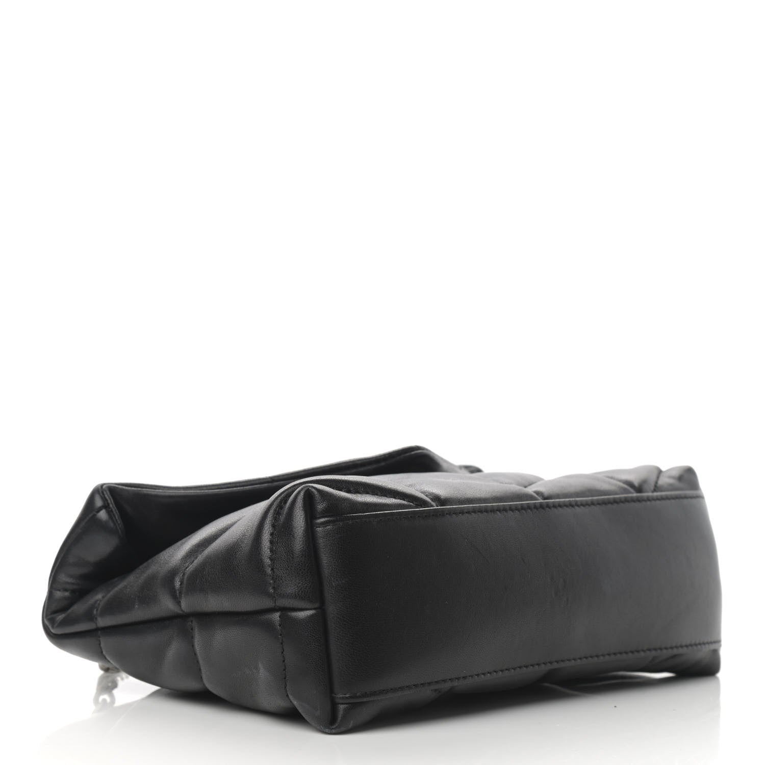 Saint Laurent Lambskin Quilted Toy Loulou Puffer Monogram Chain Satchel Black 4 of 16