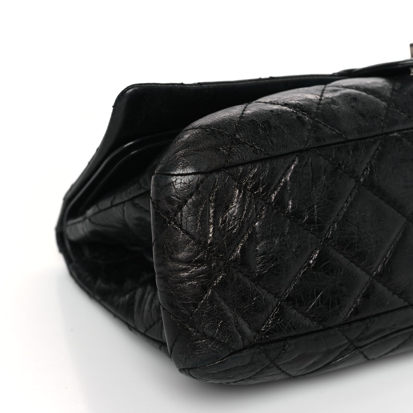 Aged Calfskin Quilted 2.55 Reissue 228 Flap Black