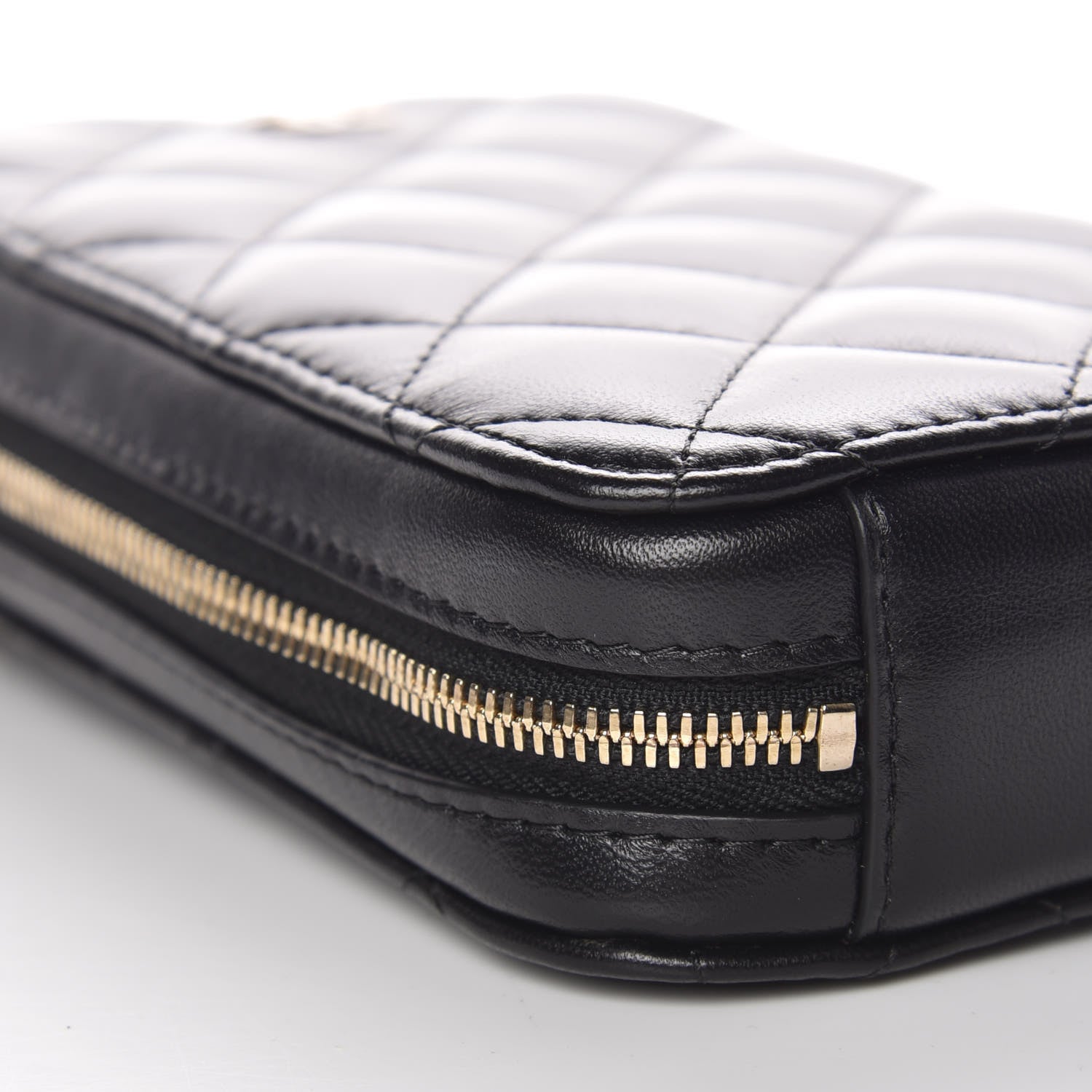 Chanel Lambskin Quilted Zip Phone Case Black 8 of 10
