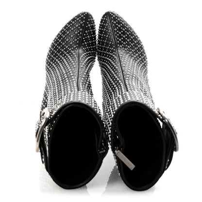 Saint Laurent Nappa Studded Joplin Buckle Booties 38 Black 2 of 10