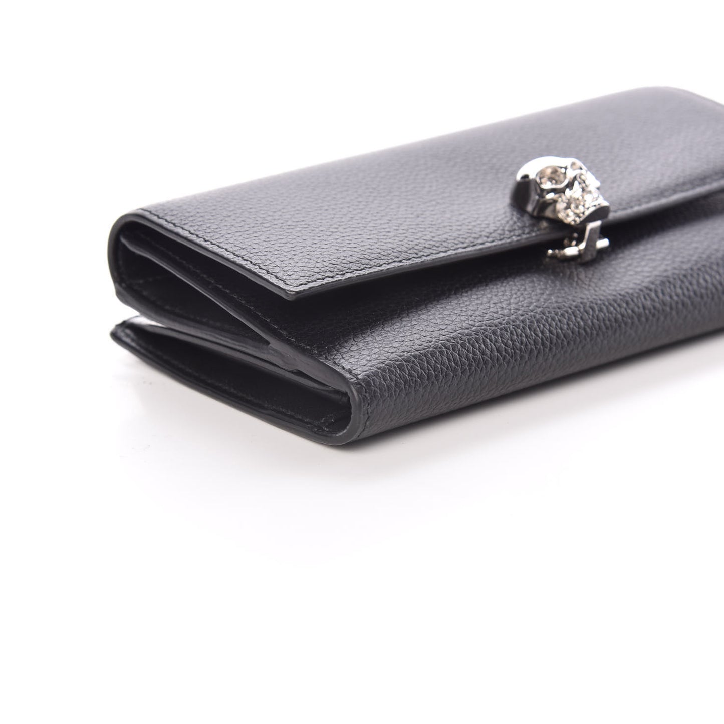 Calfskin Skull Continental Wallet Black