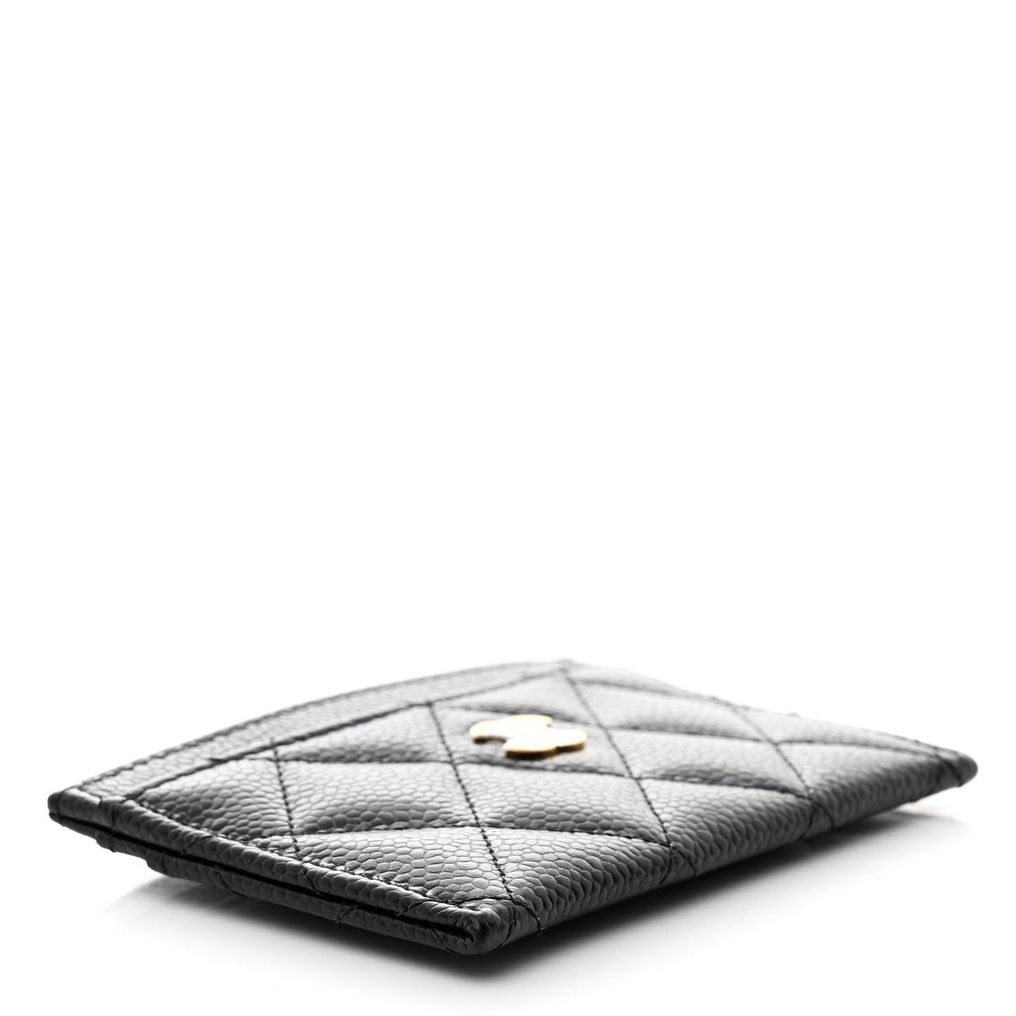 Caviar Quilted Card Holder Black
