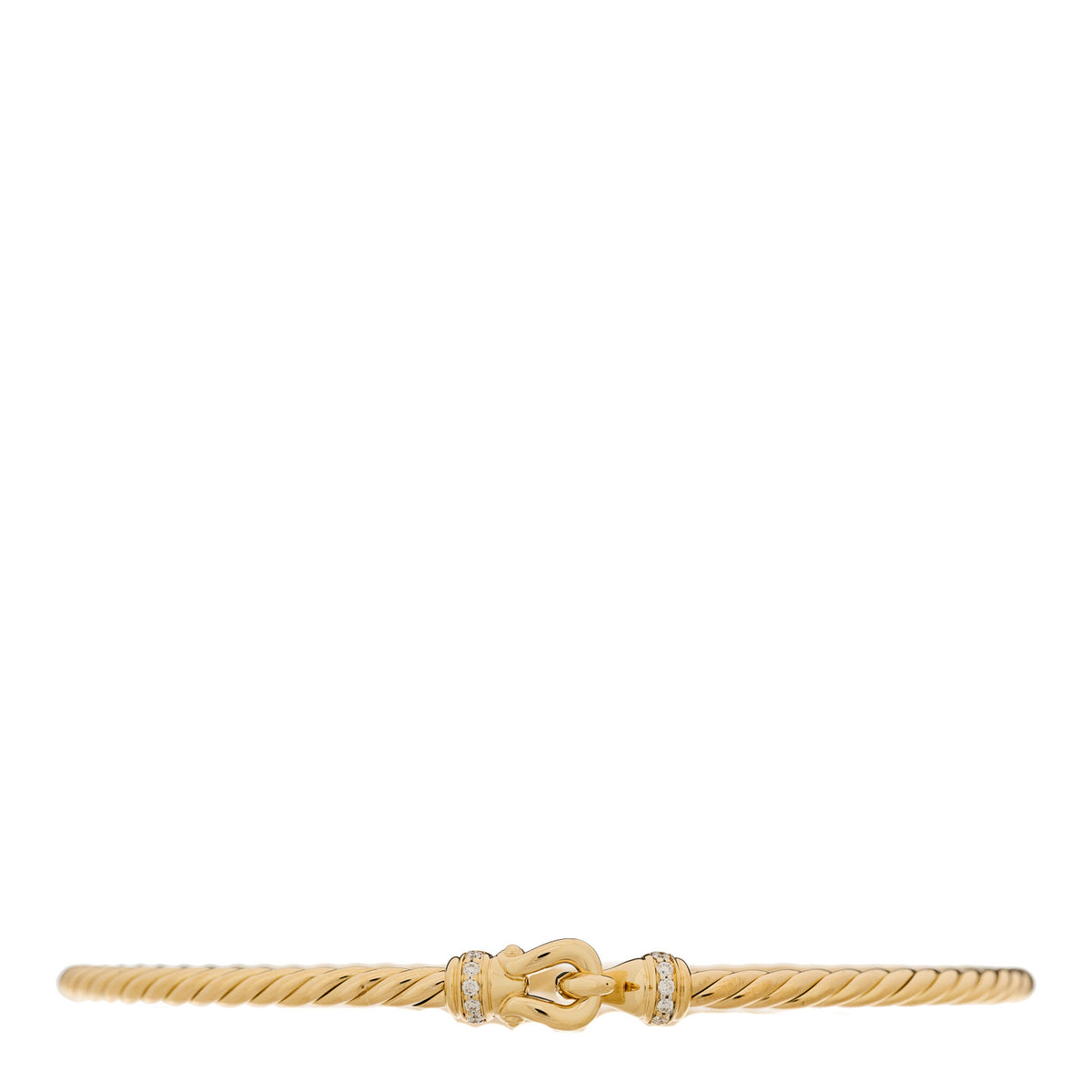 18K Yellow Gold Diamond 2.6mm Cable Collectibles Buckle Bracelet