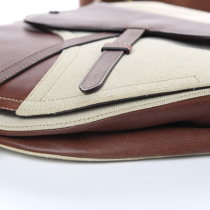 Christian Dior Calfskin Canvas Saddle Bag Beige 9 of 20