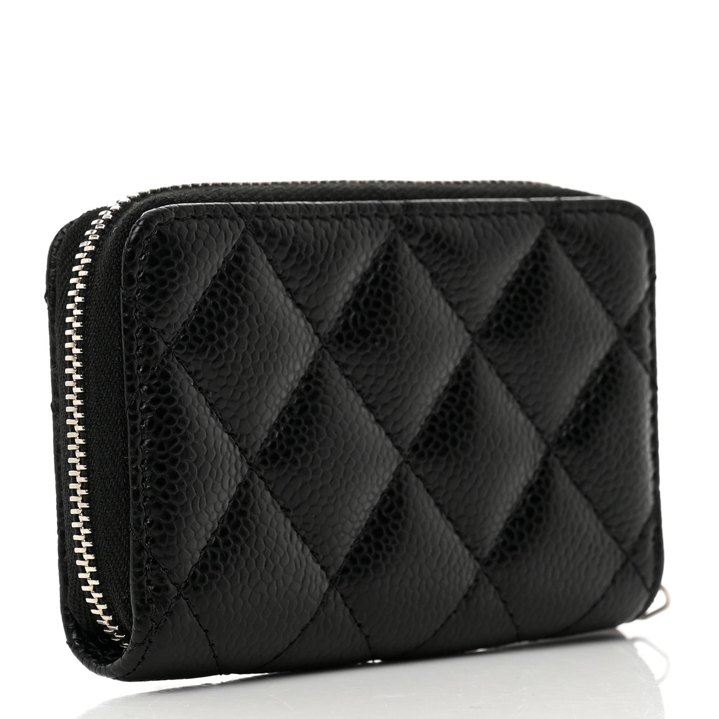 Caviar Quilted Zip Coin Purse Black