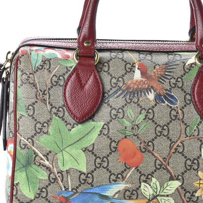 Gucci GG Supreme Monogram Tian Small Boston Beige Multicolor Red 10 of 11