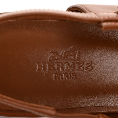 Hermes Nappa Lovely Slingback Mules 41 Gold 8 of 10