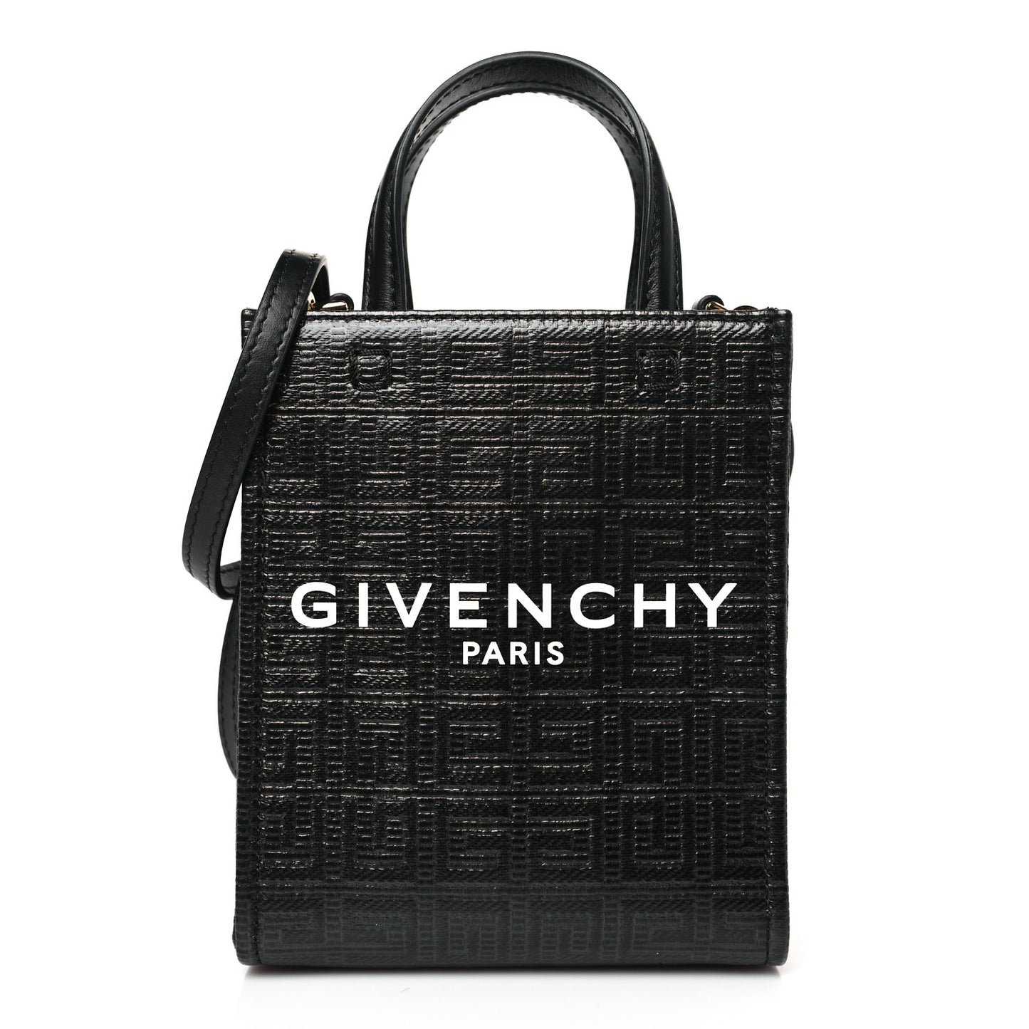 Canvas Mini Vertical Bond Shopper 4G Tote Black