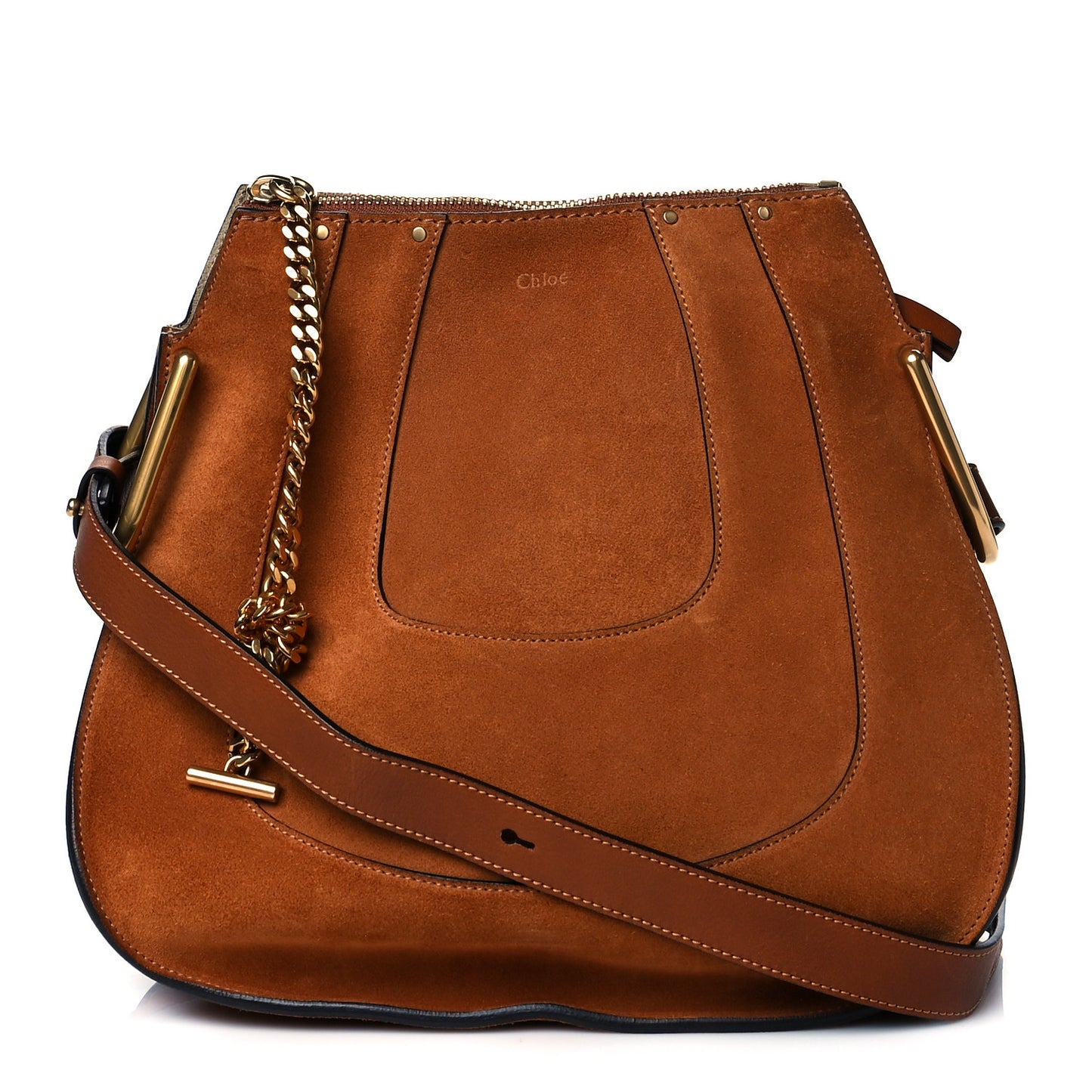 Suede Small Hayley Hobo Caramel