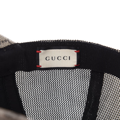 Gucci Soft GG Supreme Monogram Mesh Textured Dollar Calfskin Neo Vintage Rap Baseball Hat S Dark Brown Black 6 of 7