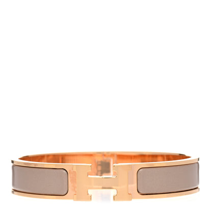 Hermes Enamel Narrow Clic Clac H Bracelet PM Marron Glace 1 of 4