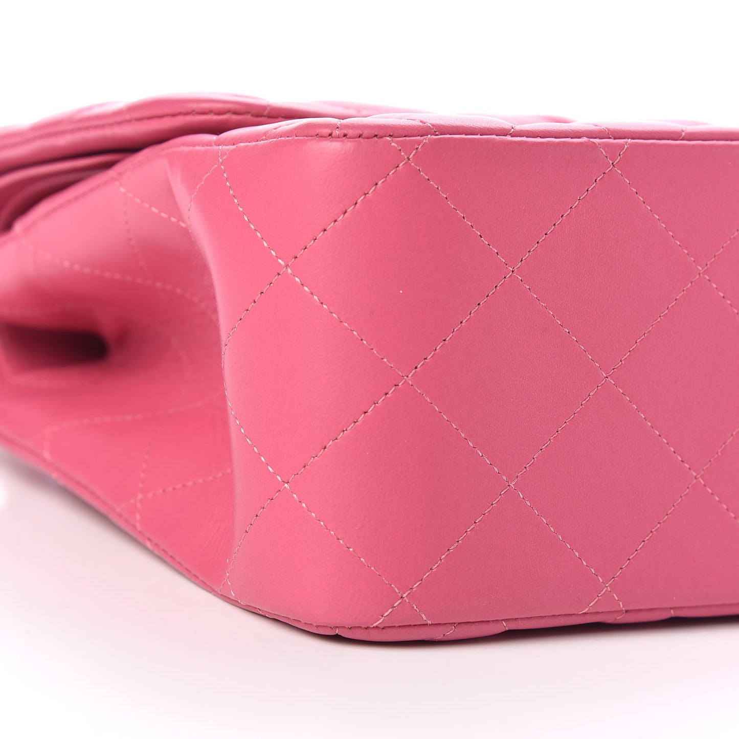 Lambskin Quilted Jumbo Double Flap Dark Pink