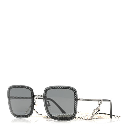 Chanel Square Chain Sunglasses 4244 Silver 1 of 8