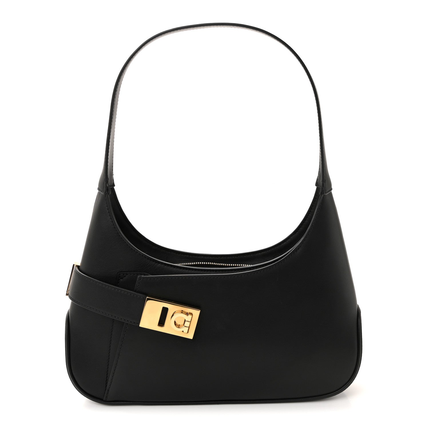 Salvatore Ferragamo Soft Calfskin Gancini Hobo Black 1 of 9