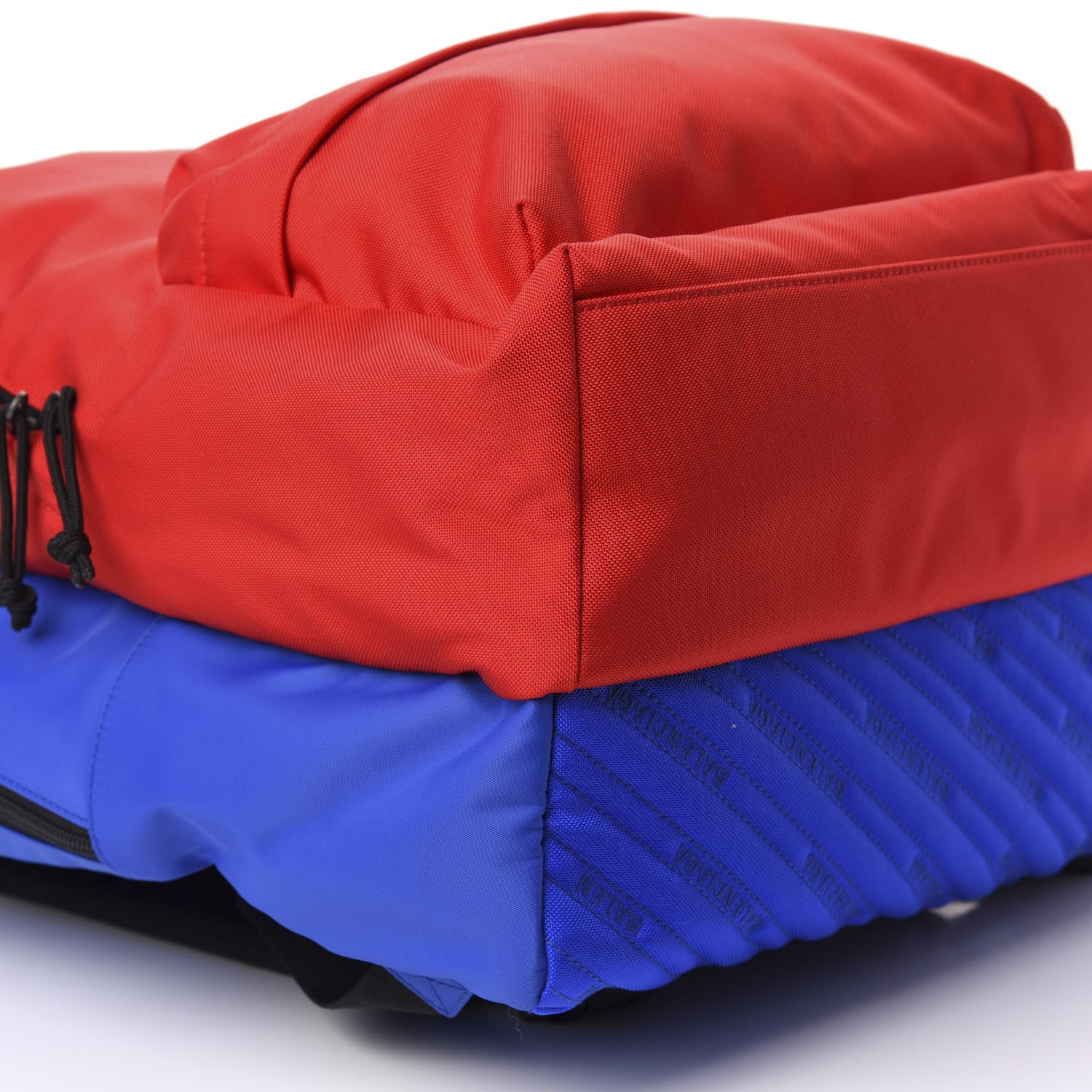 Balenciaga Nylon Logo Embroidered Double Pack Backpack Red Blue 5 of 10
