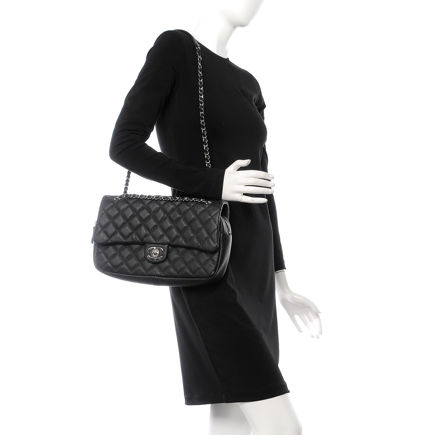 Chanel Caviar Quilted Jumbo Easy Flap Black 2 of 8