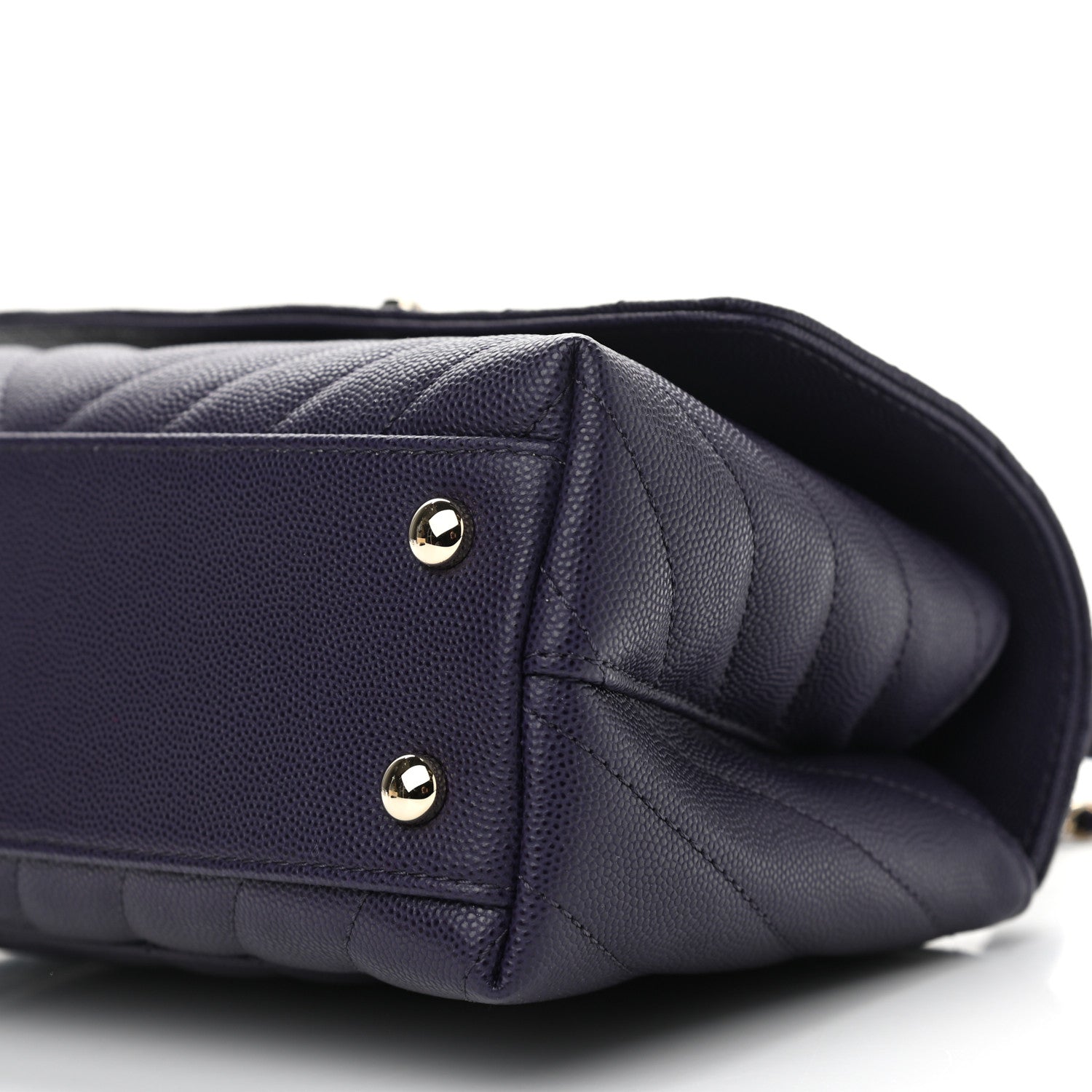 Chanel Caviar Lizard Embossed Chevron Quilted Mini Coco Handle Flap Purple 6 of 11