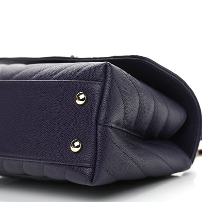 Chanel Caviar Lizard Embossed Chevron Quilted Mini Coco Handle Flap Purple 6 of 11