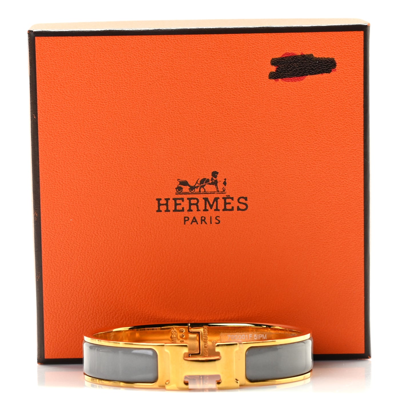 Enamel Narrow Clic Clac H Bracelet PM Gris Macadam